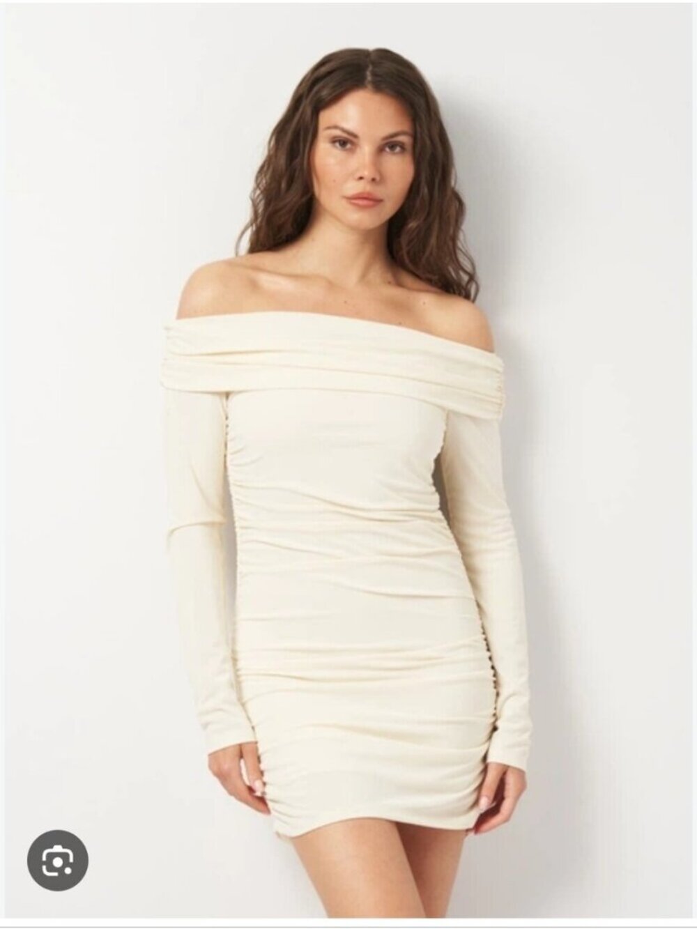 ZARA | off-the-shoulder mini dress Cream Sz XL